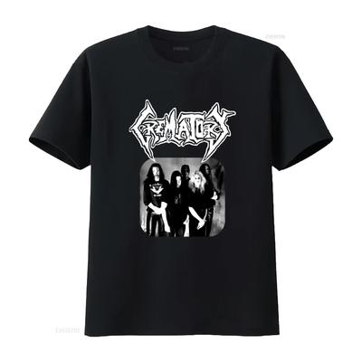 Crematory Rock Band Print Oversized T Shirt For Casual Streetwear Vintage Homme Fashion Designer Clothes Stylish