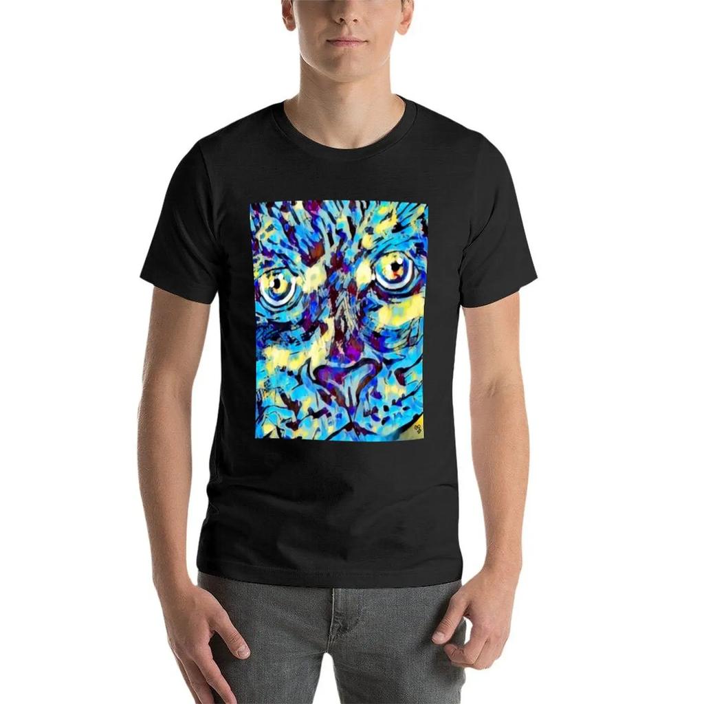 Enigmatic Gaze - Abstract Feline Art T-Shirt cute clothes anime boys whites heavyweight t shirts for men