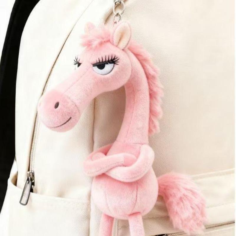 2026 Hot Selection High Cold Black Horse Pendant Bag Pendant Keychain Plush Toy Doll Ornament