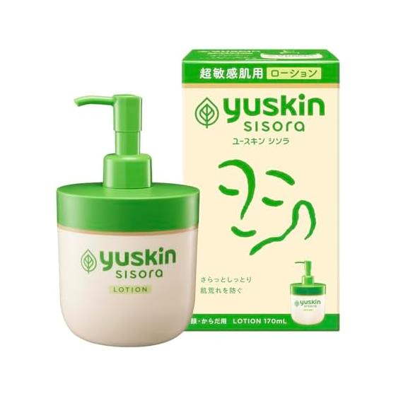 Yuskin Shisora Lotion Pump 170ml for face and body, moisturizing, ultra-sensitive skin, fragrance-free, color-free, alcohol-free, hypoallergenic,