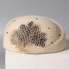 High-end French Beret Women's Autumn and Winter Elegant and Versatile Wool Woolen Painter Hat Showing Face Little Flight Attendant Hat
