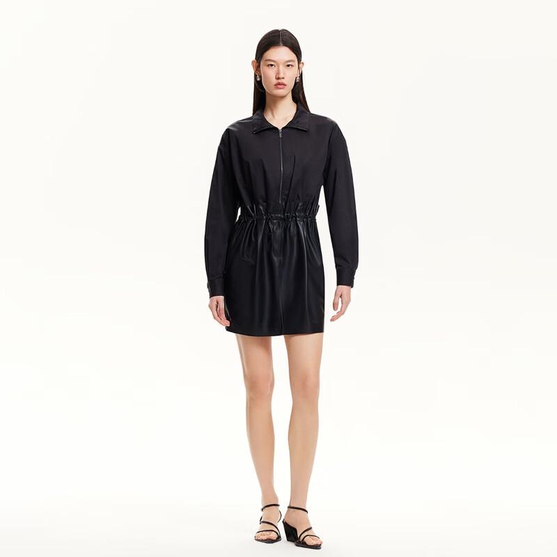 VEROMODA Women's 2025 Spring Drawstring Waist Spliced Dress