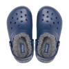 Children's Crocs Classic Lined Casual and Comfortable Warm Children's Hole Shoes Dark Blue Charcoal Grey