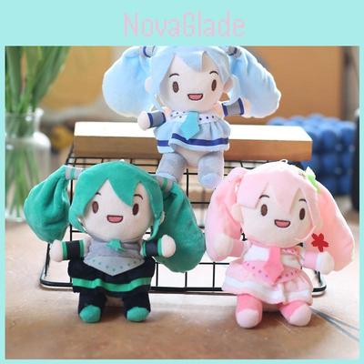 Adorables Mignons Hatsune Miku Peluche Porte-clés Pendentif Doux Dessin Animé Poupée en Peluche Douce Rose Vert Bleu