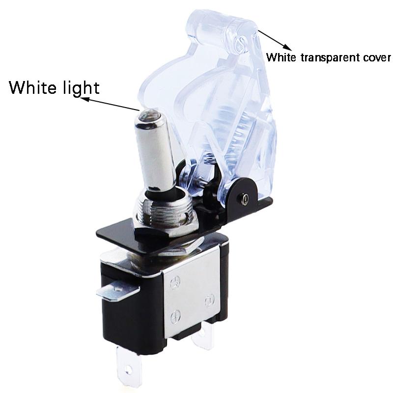 Auto Car Boat Truck Illuminated Led Toggle Switch With Safety Aircraft Flip Up Cover Guard Red Blue Green Yellow White 12V20A