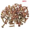 30/50/100Pcs Door Hinge Thread Repair Screws Metal Wall Anchors Self Tapping Screws Ribbed Anchors Set For House Decoration