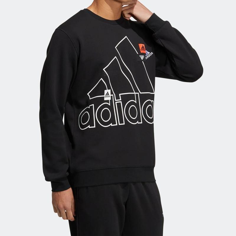 adidas Sweatshirts Men's Black Crew Neck Moderate HP1431