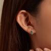 925 Sterling Silver Earrings Green Crystal Earrings Designer Fashion Earrings