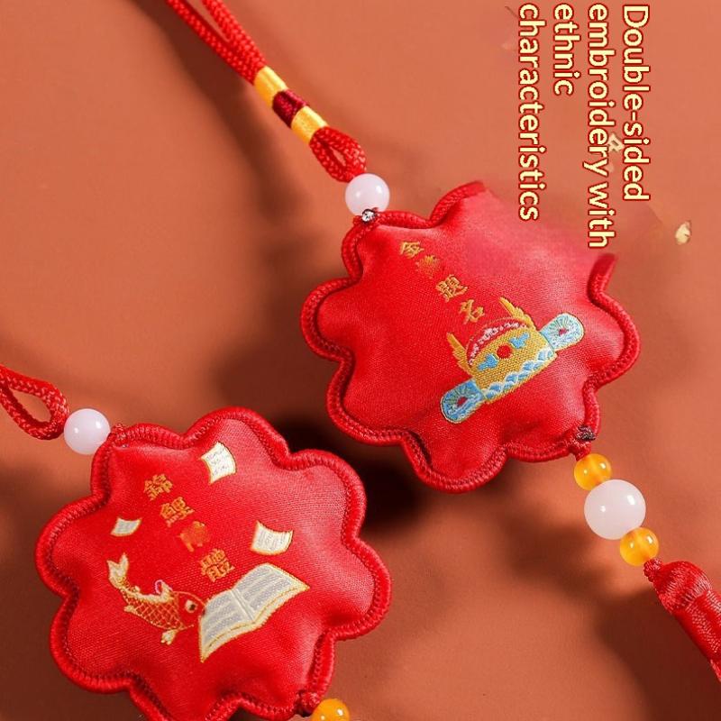 Latest Dragon Boat Festival Traditional Chinese Style Floral Sachet Embroidery  Kit (With Fragrance) DIY Car Pendant