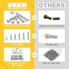 VKKM 150 Piece M3 304 Stainless Steel Hexagon Socket Screw Set, Multiple Sizes, Equipment Assembly, Essential for Fastening.
