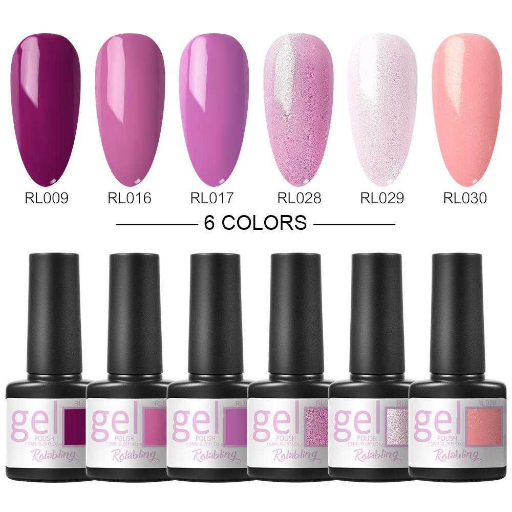 Set de lac de unghii cu gel de 6 buc 7 ml Lac de gel UV LED Lac semi-permanent pentru unghii