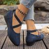 Women's Spring Pointed-Toe Shallow-Mouth Wedge Slip-On Loafers, Casual Sports Style, Available In Large Sizes.