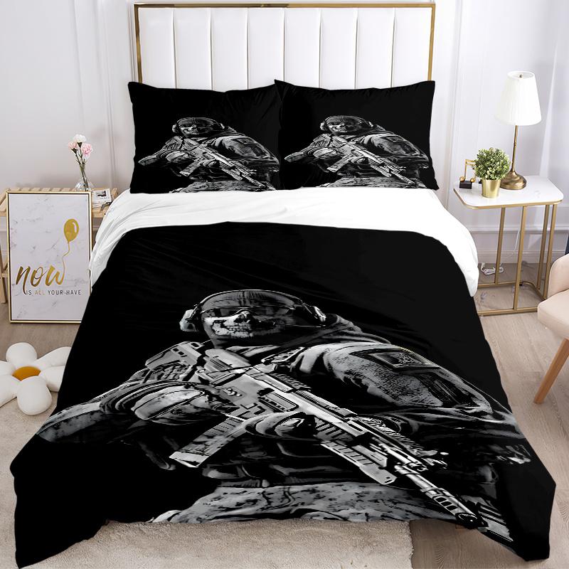 3pcs Call of Duty Bedding Set-Universal Three-Piece Suit for Bedroom, Guest Room, Living Room, Hotel-Perfect Gift for Fans, Travelers, Daily