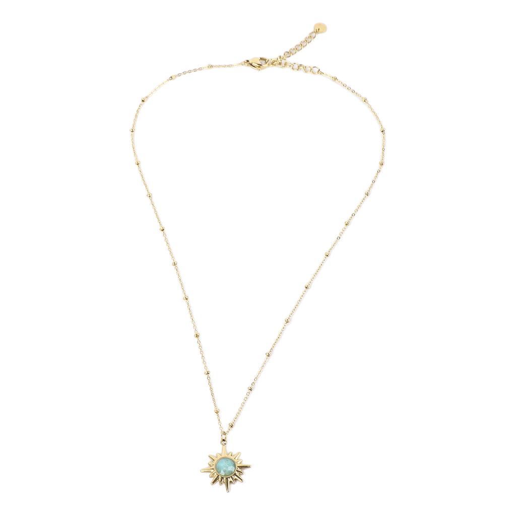 8-zackiger Stern Halskette Geometrie Stern Stein Kette Anhänger Halskette Stahl Exquisite Handwerkskunst Schmuck