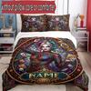 3pcs Duvet Cover Set (1*Duvet Cover + 2*Pillowcase, Without Core), Custom Name Harley Quinn Pattern Bedding Set, Home Bedroom Decor Gift