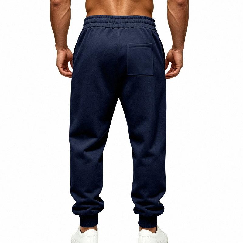 Men Stripe Jogger Sweatpants, Elastic Drawstring Waist Contrast Stripe Ribbed Ankle Cuffs Soft Fleece‑Lined Casual Athletic Trousers