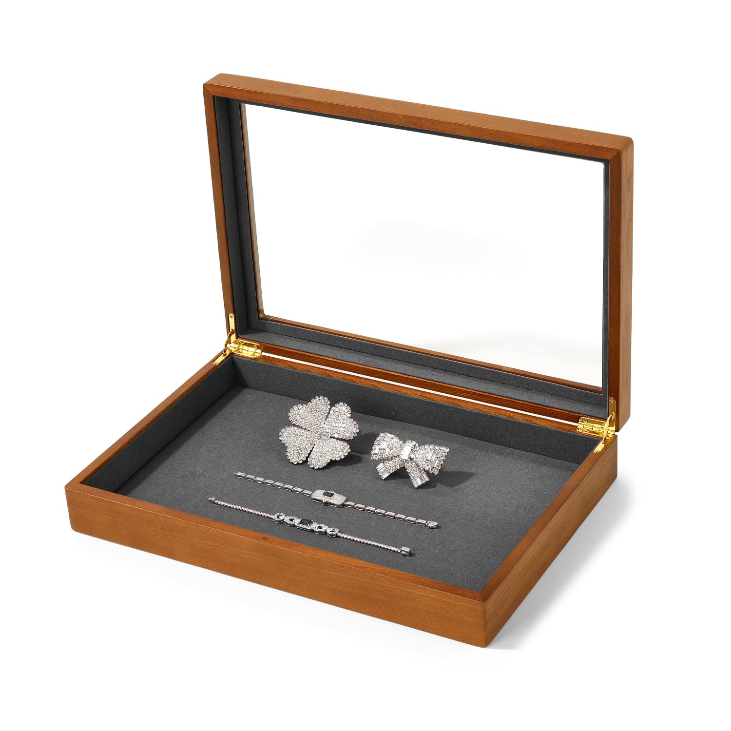 

Oirlv Jewelry Tray with No Wooden Jewelry Necklace Compatible with Eligible Bills X02402 Lid, Dividers, Box, Ring, Watch, Display, Storage,