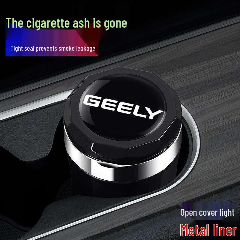 Geely Jiaji 2025 Car Ashtray: High Flame Retardant, Interior Mod with Lid & Light