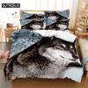 3D  Wolf Bedding Set Queen Bedding Duvet Cover Set Bedding Set Bed Cover Cotton Queen Bedroom Bed Cover Set Bed Set Bedding