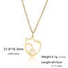 Lucktune Cute Cat Love Pendant Necklace Stainless Steel Animal Chain Necklace for Women Couple New Trendy  Jewelry Gift