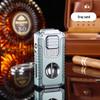 ZISIZ 5-in-1 Triple Jet Flame Cigar Lighter with V-Cutter