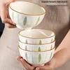 2025 New Style Glazed Ceramic Rice & Soup Bowl - Small Breakfast & Noodle Tableware Set