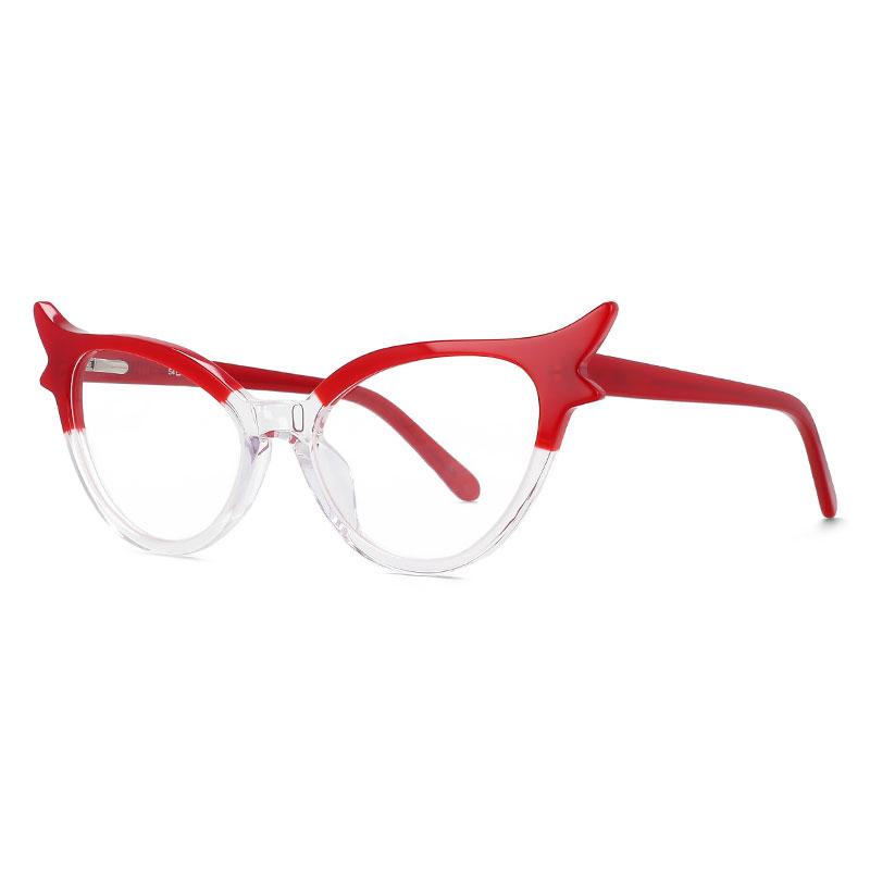 

Овальные женские очки для чтения Кошачий глаз с синим фильтром, ацетатная оправа, очки по рецепту для астигматизма, оптические очки для близорукости Original Lenses красный