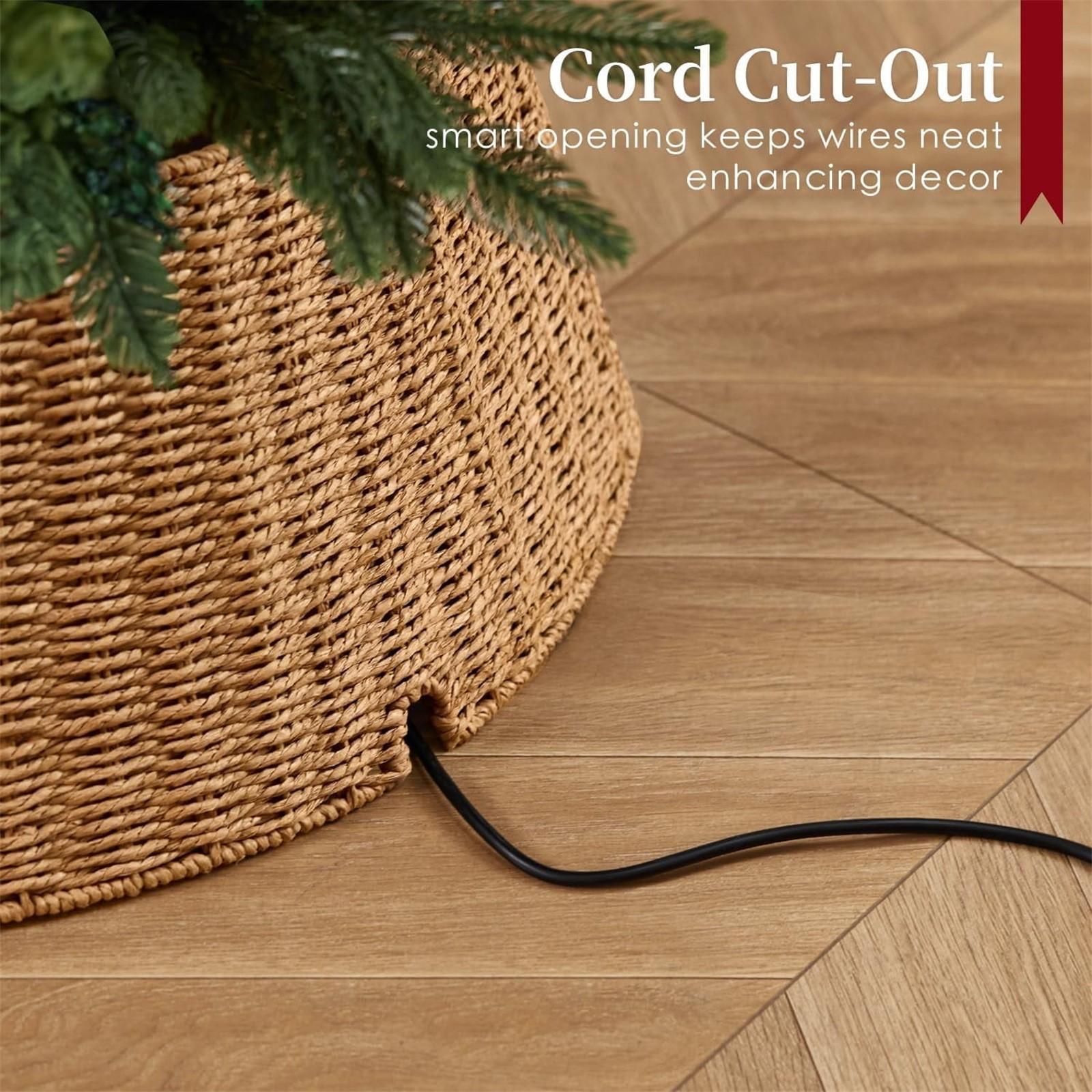 Деревенский воротник для рождественской елки 28 дюймов плетеная плетеная основа — фото 5