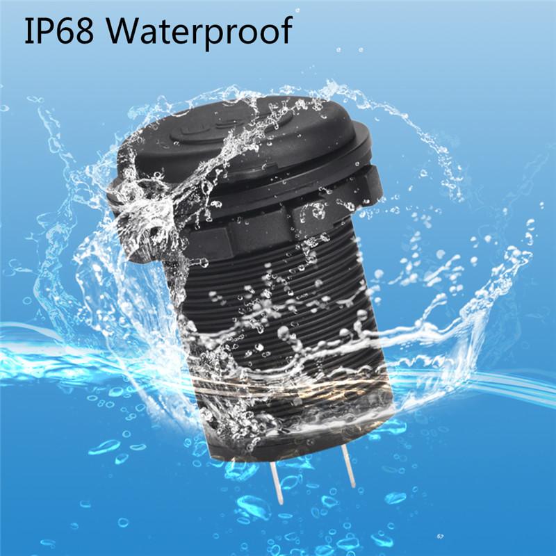 5V 3.1A 12V Dual USB Car Charger with Waterproof Cover Power Adapter Socket Outlet for Vehicle Boat Truck Motorcycle Blue/White Adapters 2