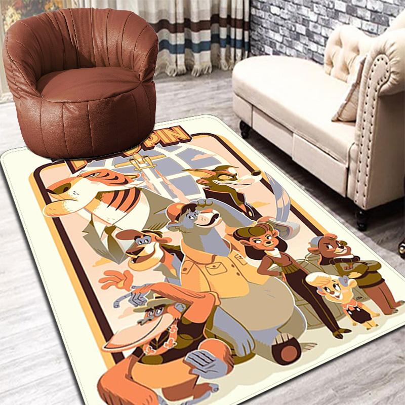 TaleSpin theme pattern design Rug Floor Mat for Living Room or Bedroom Soft and Comfortable Carpet a Gift for Birthday and Holiday.