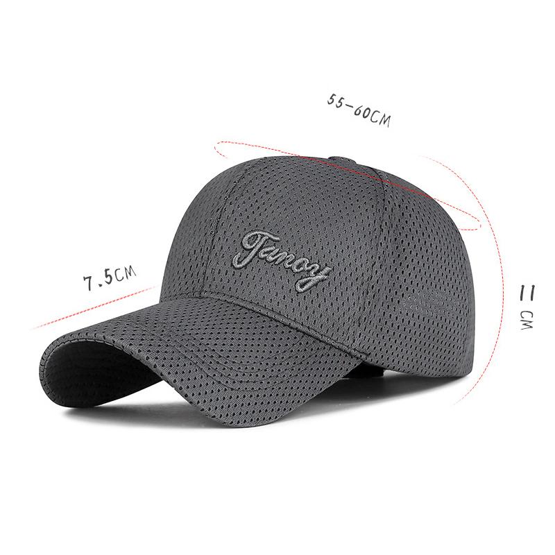 Spring Summer Cap Men's Mesh Breathable Letter Embroidery Baseball Cap Outdoor Sunshade Fishing Cap