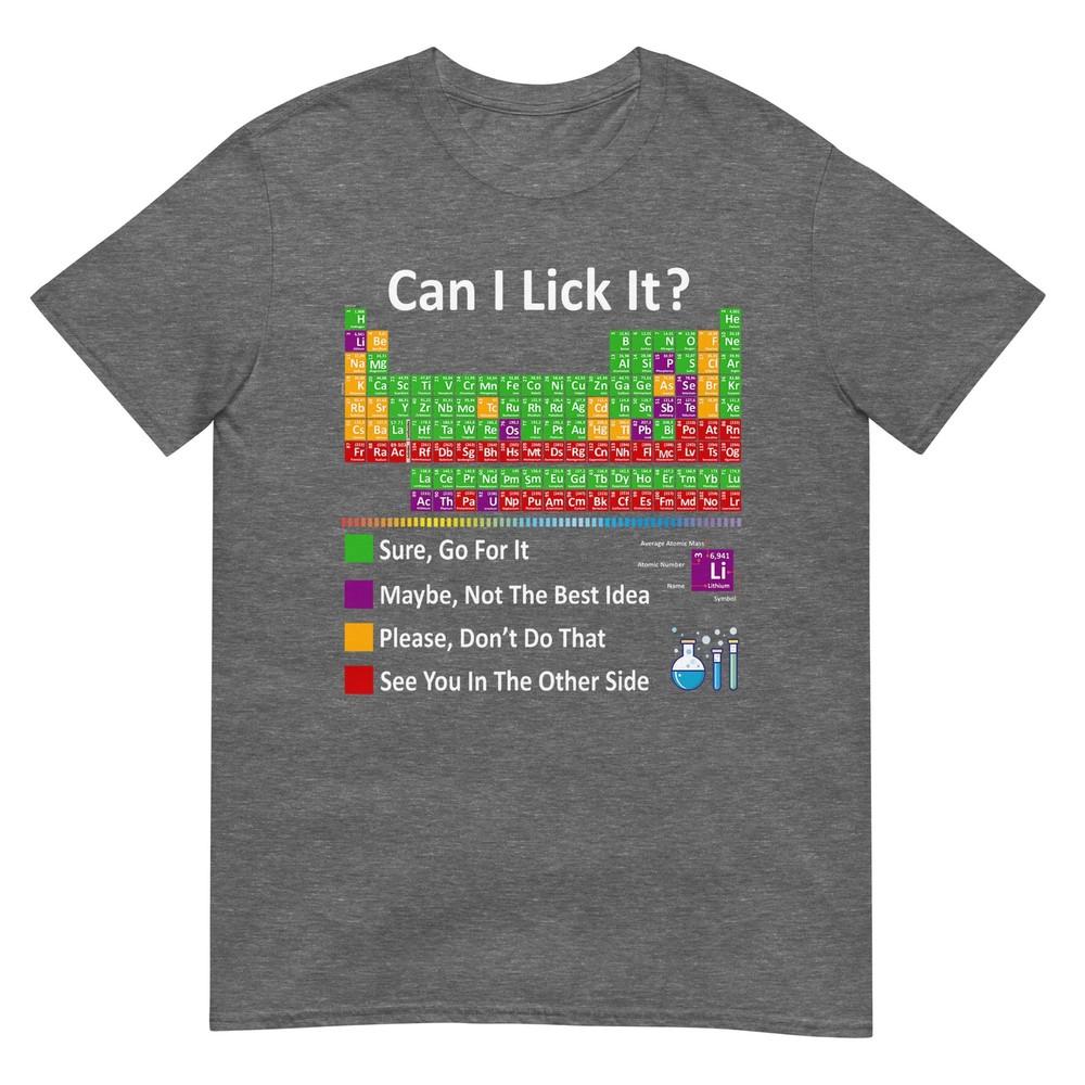¿Puedo Lamerlo Tabla Periódica Gráfico Profesor de Ciencias Fresco Meme Camiseta