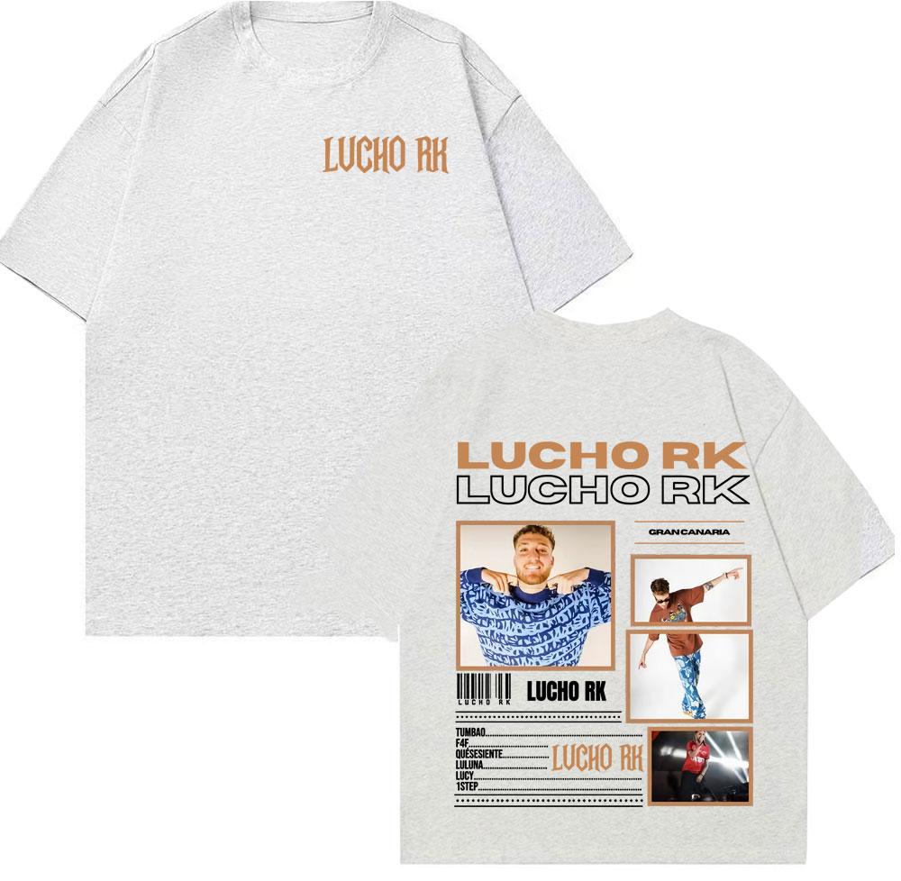 

Футболки с графикой тура альбома рэпера Lucho Rk 2025 Мужская одежда Ретро хип-хоп уличные футболки Унисекс Футболка оверсайз из чистого хлопка 2XL