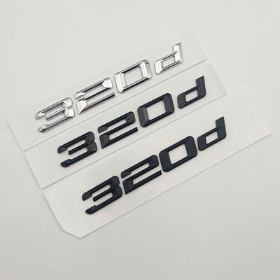 Logo 3D ABS Chrome Noir Mat Emblème Lettres Autocollant Coffre de Voiture 320d Accessoires