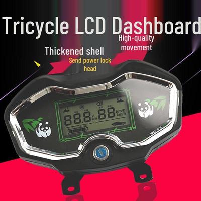 Universal Electric Tricycle LCD Dashboard Instrument for 48V/60V/72V Battery Gauge