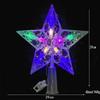 Festive Luminous Star Tree Topper - Transparent Lighted Five-Pointed Star for Christmas Decoration
