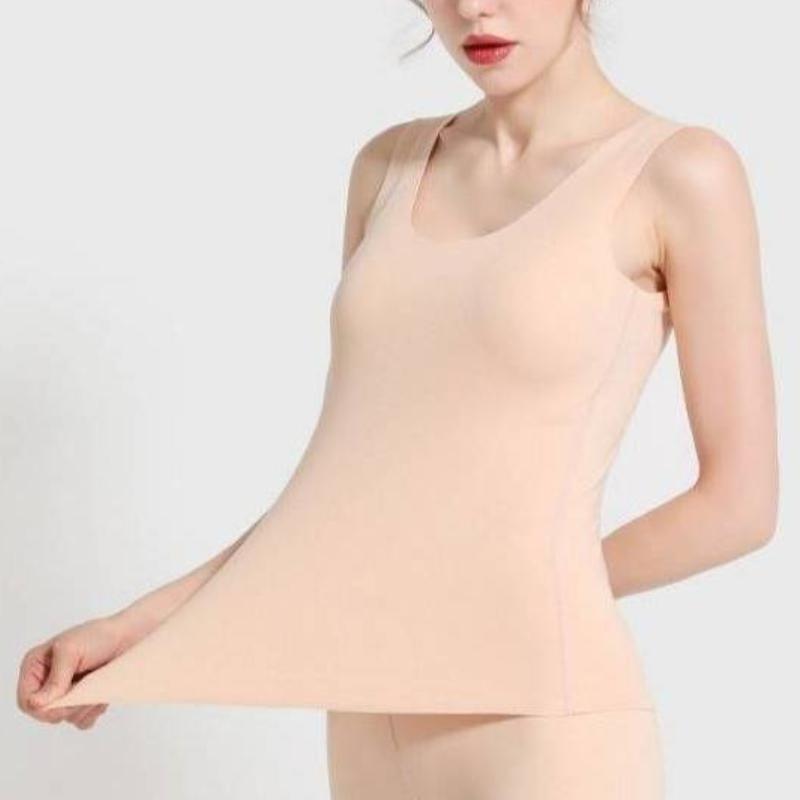 Damska bezśladowa kamizelka termiczna grzewcza Pluszowa, cienka, dopasowana termiczna zimowa kamizelka dolna