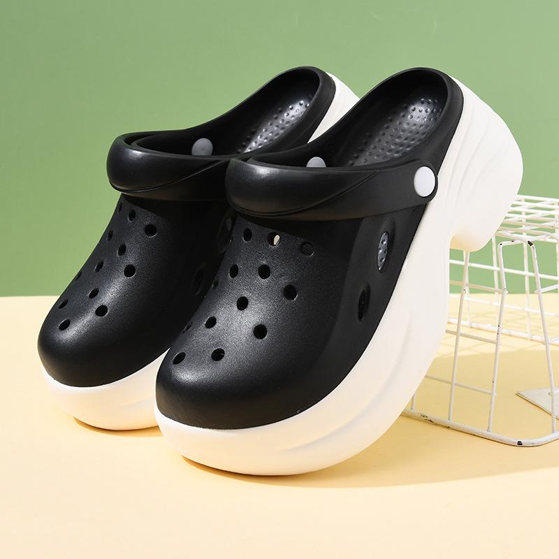 

Летние новые женские контрастные цветные туфли с отверстиями, платформа, нескользящие, износостойкие, модные, простые, для дома и улицы, пляжные сандалии 39-40