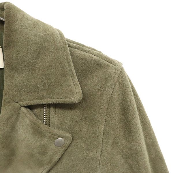 SNIDEL Lamb suede double Riders jacket khaki SWFJ181182 Women Used