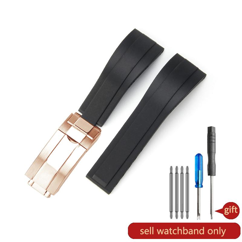 

Silicone Watch Accessories 20mm Black White Red Green Gray for Water-ghost Daytona Series Elastic Watch Strap 20mm