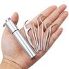 7PCS Stainless Steel Toothpick Set Portable Toothpick Holder Care Metal Dental Cleaning Tools Seven Pieces Set