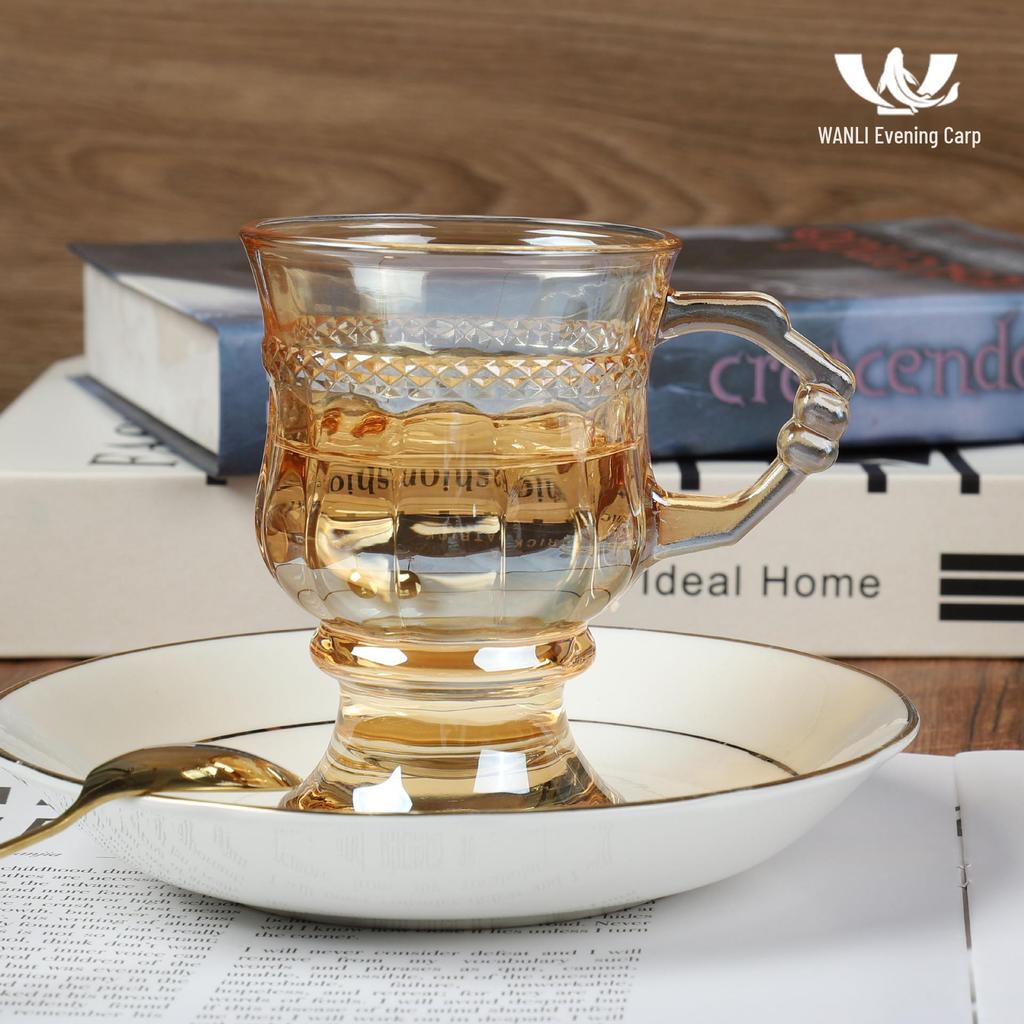 Amber Glass Wine Cup - Bridesmaid/Groomsman Wedding Souvenir & Gift