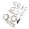 Stainless Steel Dress Up Hose Cover Kit Universal Radiator Hose Sleeving Set Extreme Heat Resistant for Vehicle Silver