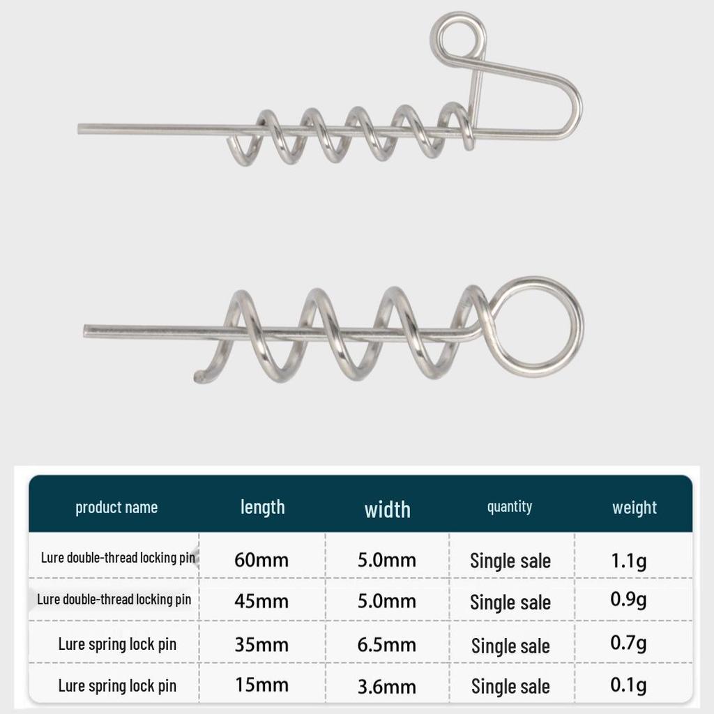 Stainless Steel Threaded Fishing Bait Needle Soft Worm Connector