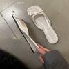Silver Wedge Heel French Small Cool Slippers Fairy Shoes New Summer Fashion Outer Wear Low Heel Niche One Word Sandals
