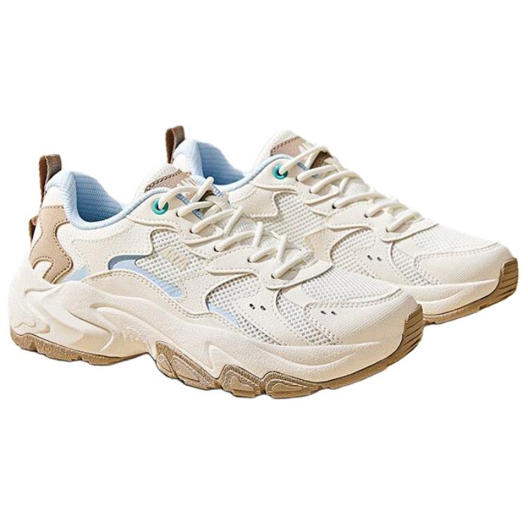 Anta Star Sea 2.0 Fashion Versatile Shock Absorbing Non-Slip Breathable Low-Top Dad Shoes Women Sneakers Ivory-White Light-Pink Blue 922538839-2