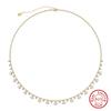 ORSA JEWELS 14K Gold 925 Sterling Silver Natural Pearl Necklace for Women Elegant Pearl Bead Ball Chain Necklace Jewelry GPN37