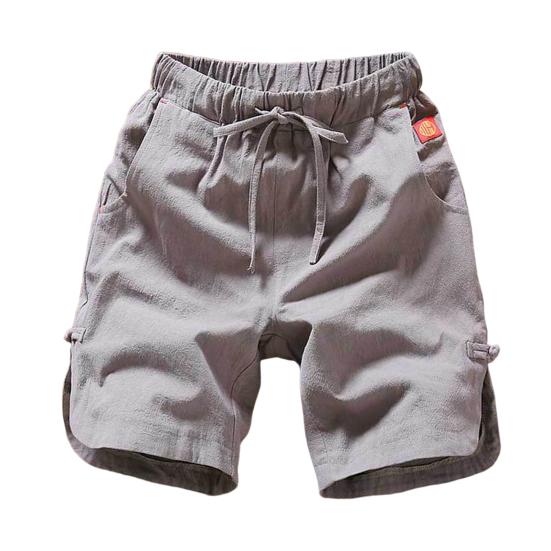 Men Beach Shorts Drawstring Elastic Waist Solid Color Loose Pockets Sports Quick-drying Plus Size Chinese Style Men Sweatpants Male Clothing