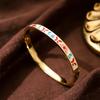 Hot-selling Titanium Steel Enamel Painted Bracelet K Vacuum Electroplating Women's Retro Personalized Oil Drip Titanium Steel Bracelet
