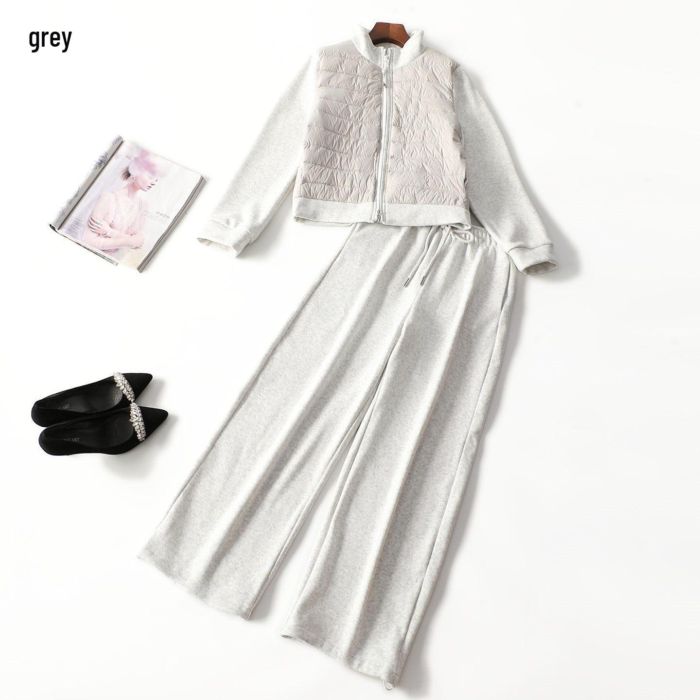 

Women s Winter Long Down Jacket & Pants Set - Quality Long Sleeve Style Large